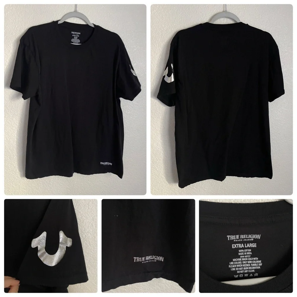 True Religion Men’s Crewneck Undershirt Tee Bundle of 2 Shirts XL Black